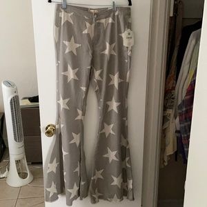 Flared jeans, gray and white. Size M. Feels like a 27-29